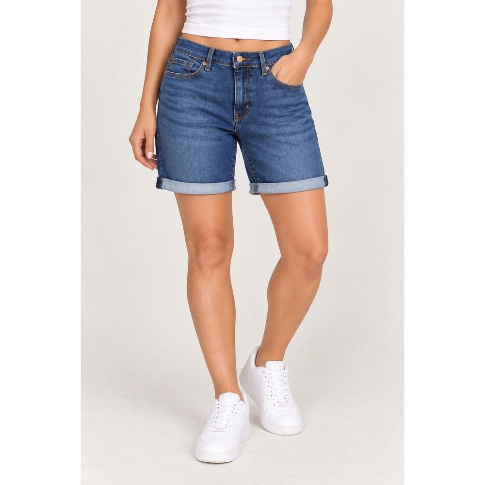 Denizen from Levis Womens Dark Wash Cuffed Bermuda Shorts Size 10 W30 24828-0058